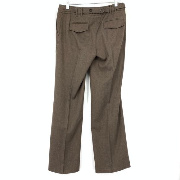 MNG Mango Suit Trouser Dress Pants Womens Size 6 Brown Straight Leg - Picture 2 of 5